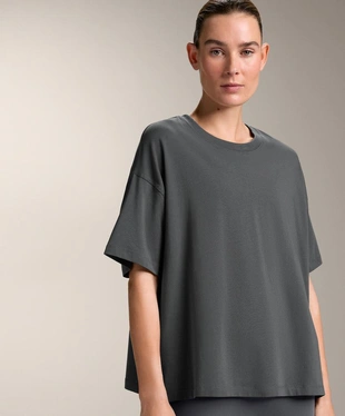 Футболка квадратного кроя из смесового хлопка с короткими рукавами- Заказать в России