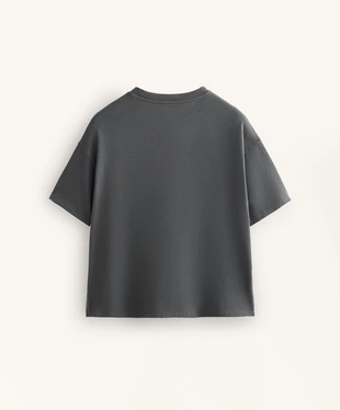 Футболка квадратного кроя из смесового хлопка с короткими рукавами- Заказать в России