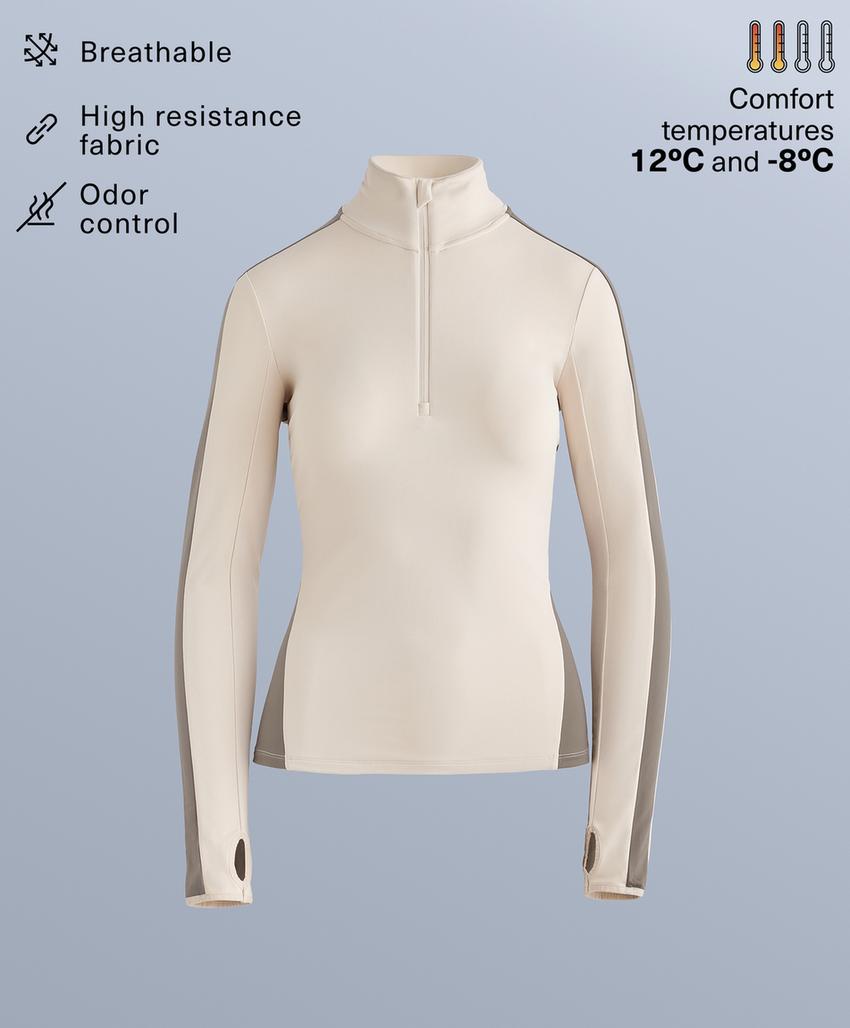 Термобелье с полукруглой молнией и коротким рукавом