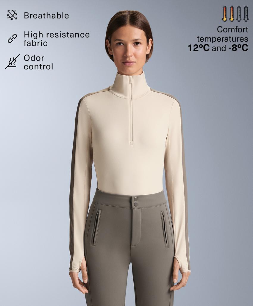 Термобелье с полукруглой молнией и коротким рукавом