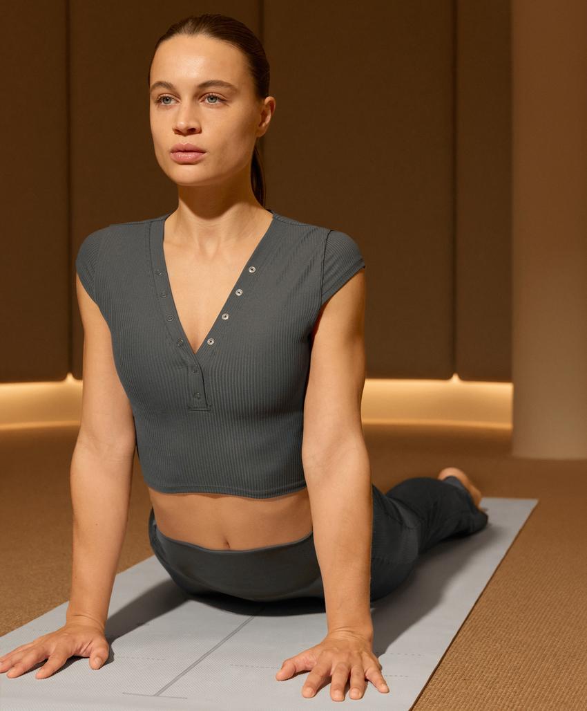 Майка с коротким рукавом из ребристого трикотажа comfortlux