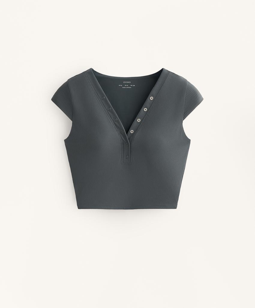 Майка с коротким рукавом из ребристого трикотажа comfortlux