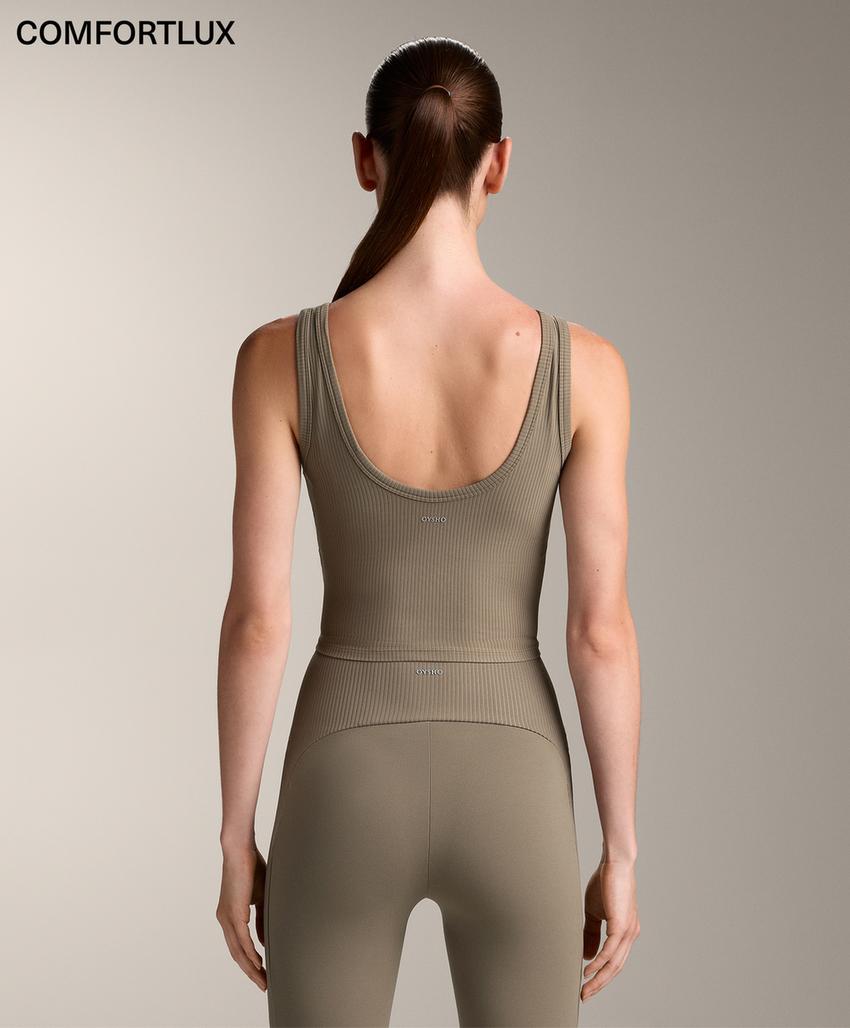 Топ-бакер из ребристого трикотажа с открытой спинкой comfortlux