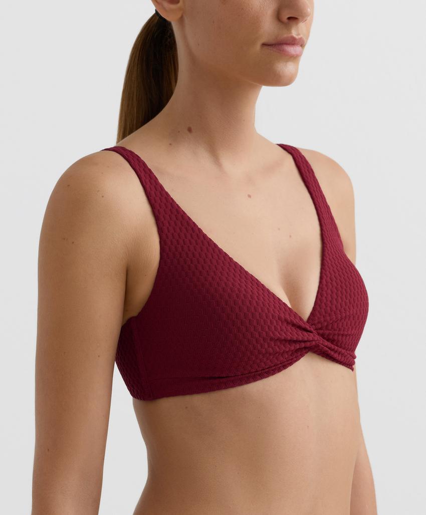 Топ бикини халтер из жаккардовой ткани в мелкую клетку