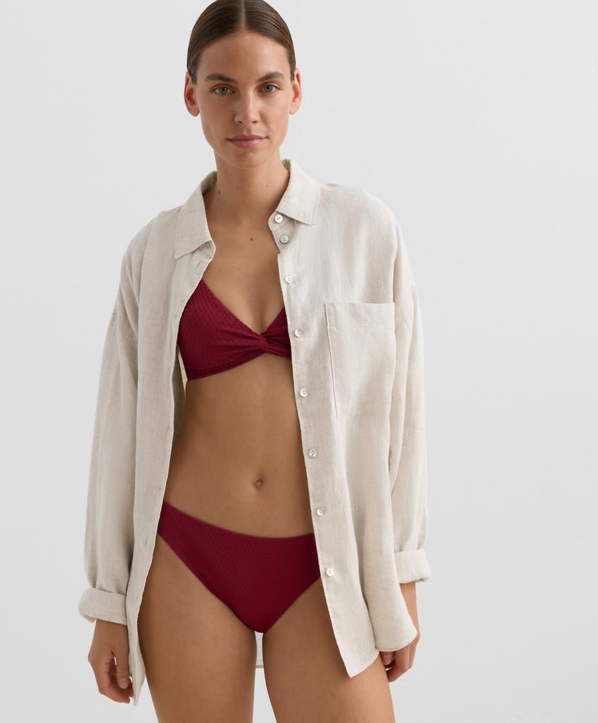 Топ бикини халтер из жаккардовой ткани в мелкую клетку