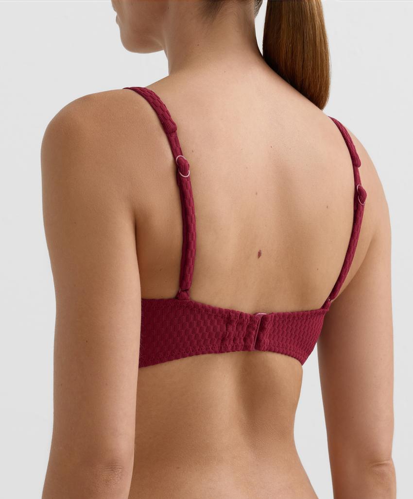 Топ бикини халтер из жаккардовой ткани в мелкую клетку