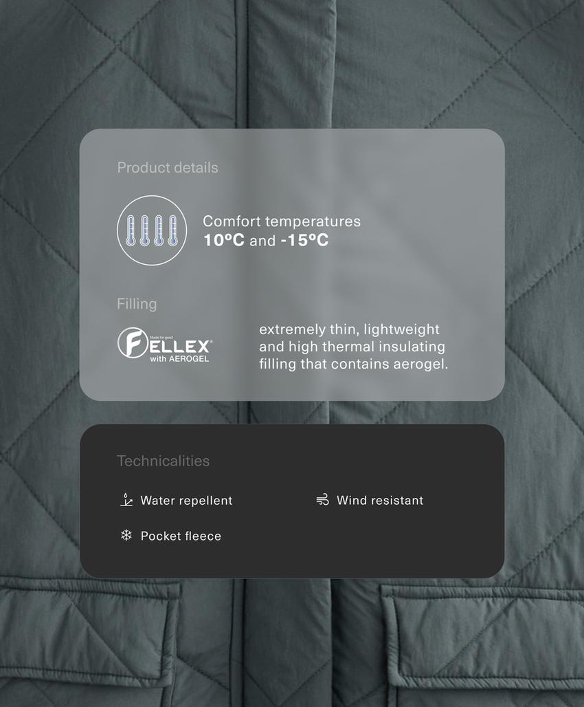 Стеганая куртка с водоотталкивающим покрытием fellex® aerogel