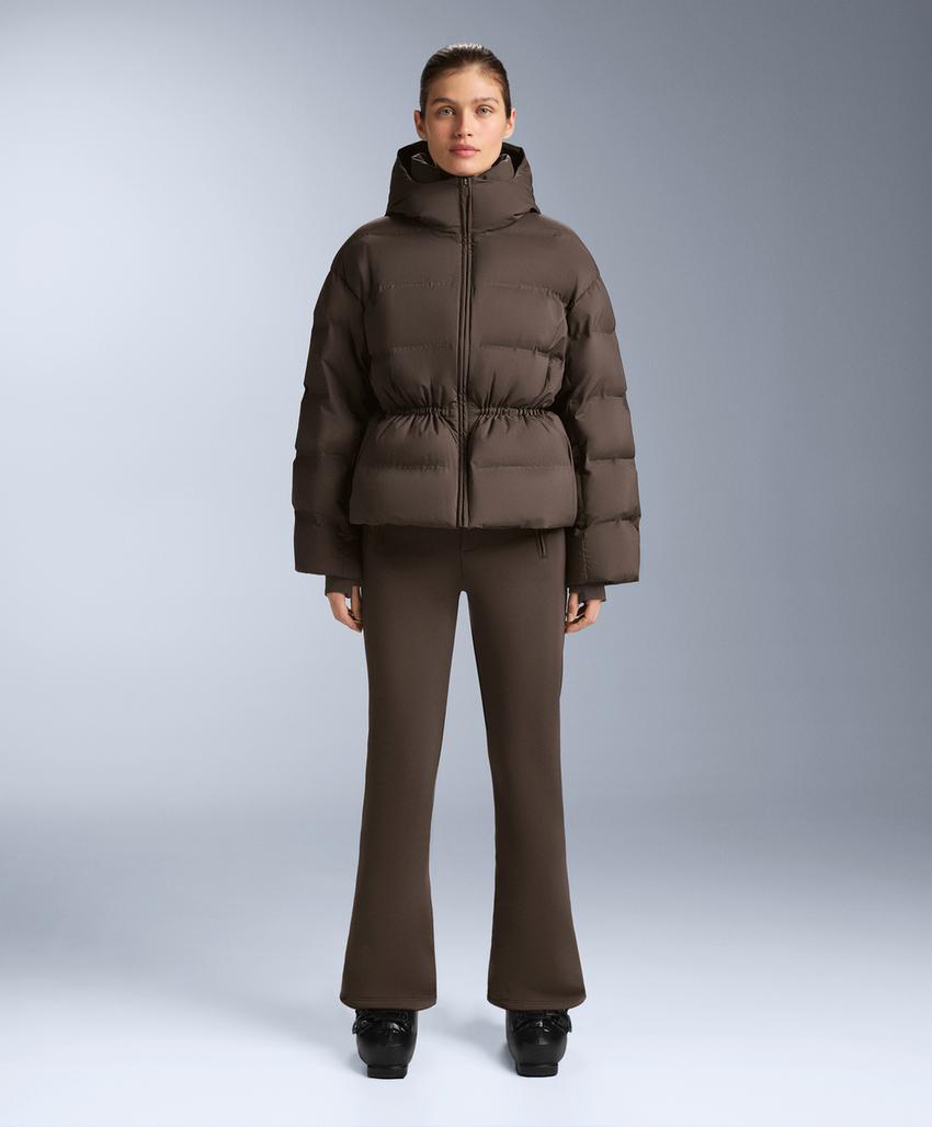 Легкая стеганая куртка с 80% пуха и 20% наполнителя minardi piume ski, цвет dark brown