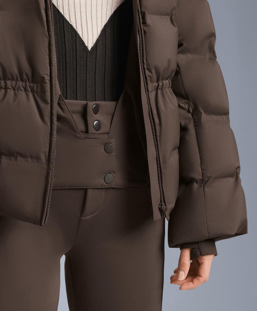 Легкая стеганая куртка с 80% пуха и 20% наполнителя minardi piume ski, цвет dark brown