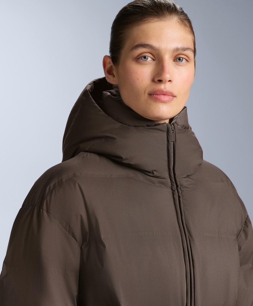 Легкая стеганая куртка с 80% пуха и 20% наполнителя minardi piume ski, цвет dark brown