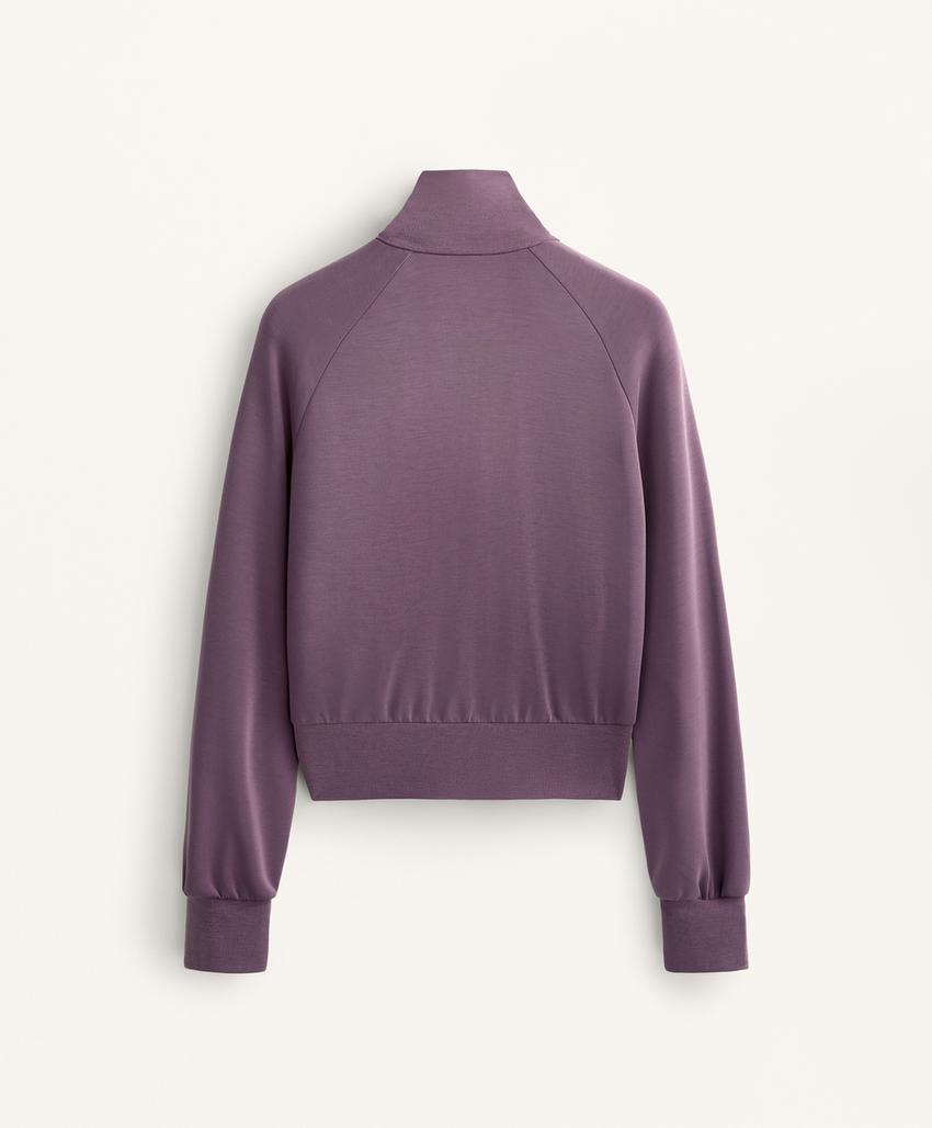 Куртка с высоким воротником, зауженная к талии, из мягкого модала