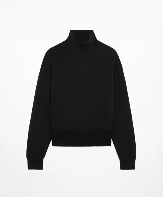 Короткая толстовка с высоким воротником из ткани с модалом