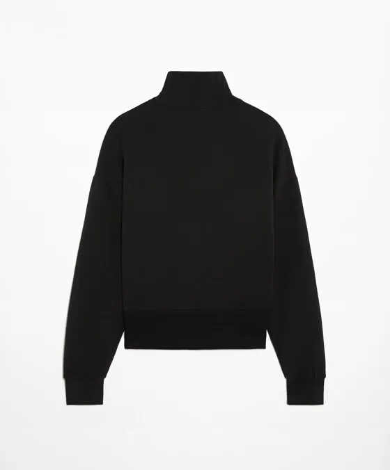 Короткая толстовка с высоким воротником из ткани с модалом