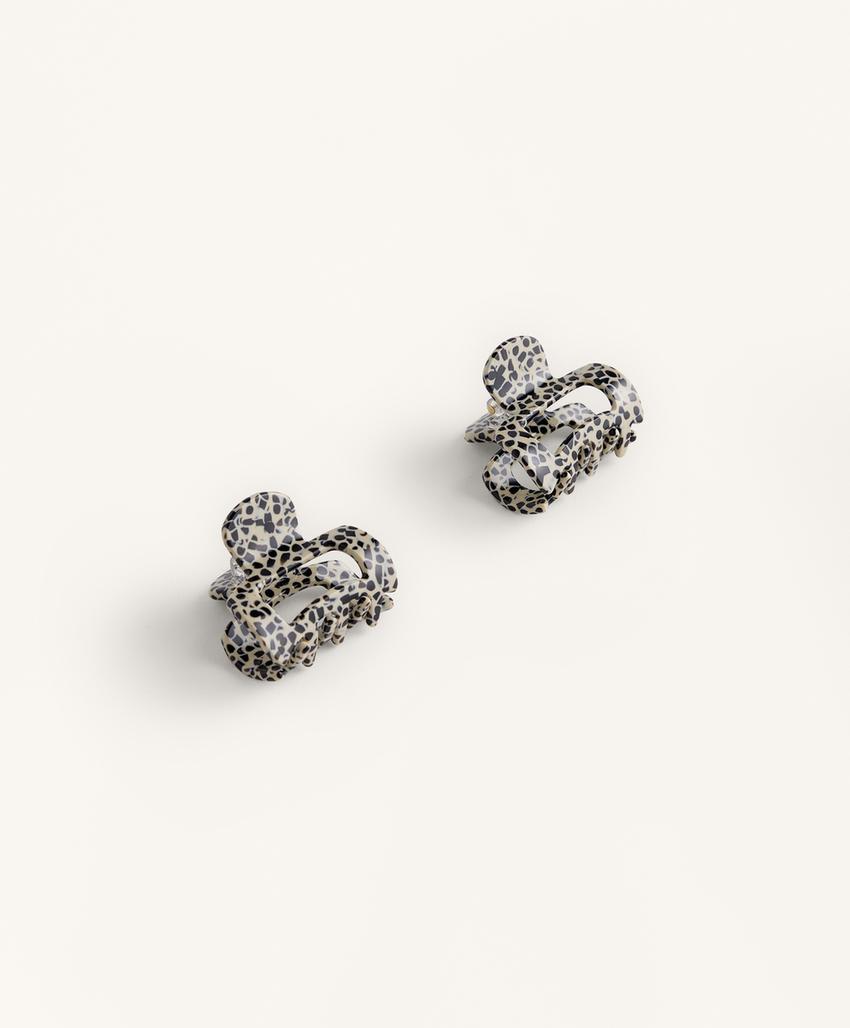 2 заколки для волос с эффектом мрамора