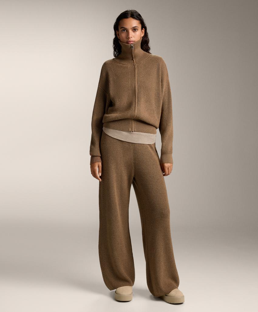 Вязаные прямые брюки