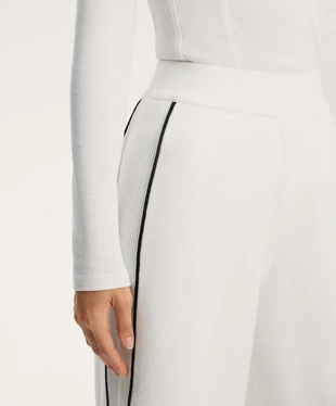 Прямые вязаные брюки с контрастным кантом- Заказать в России