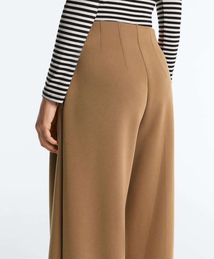 Брюки High rise из твила со складками