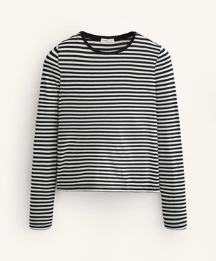 Футболка с длинным рукавом в полоску, облегающий крой- Заказать в России