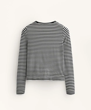 Футболка с длинным рукавом в полоску, облегающий крой- Заказать в России