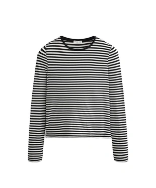 Футболка с длинным рукавом в полоску, облегающий крой- Заказать в России