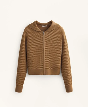 Вязаная куртка с капюшоном- Заказать в России