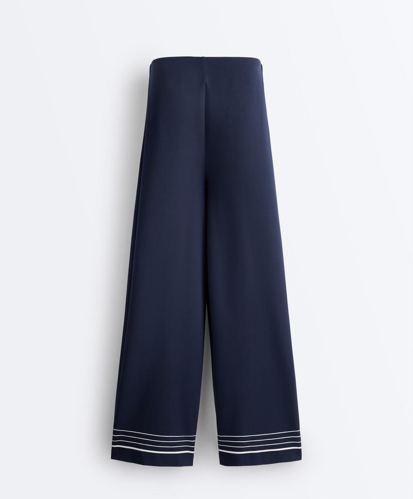 Брюки с морскими полосками из модала