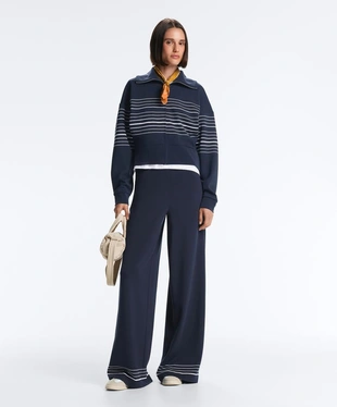 Брюки с морскими полосками из модала- Заказать в России