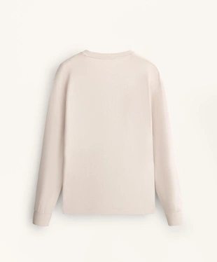 LONG SLEEVE COTTON BLEND T-SHIRT WITH SLOGAN- Заказать в России