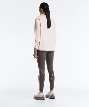 LONG SLEEVE COTTON BLEND T-SHIRT WITH SLOGAN- Заказать в России