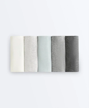 5 трусов бразильяна из смесового хлопка RIB и гладкие- Заказать в России