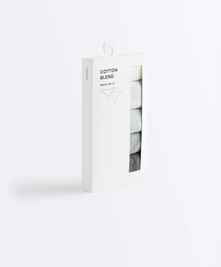 5 трусов бразильяна из смесового хлопка RIB и гладкие- Заказать в России