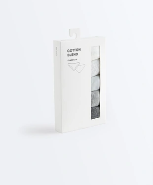 5 классических трусов из смесового хлопка, RIB и гладких- Заказать в России