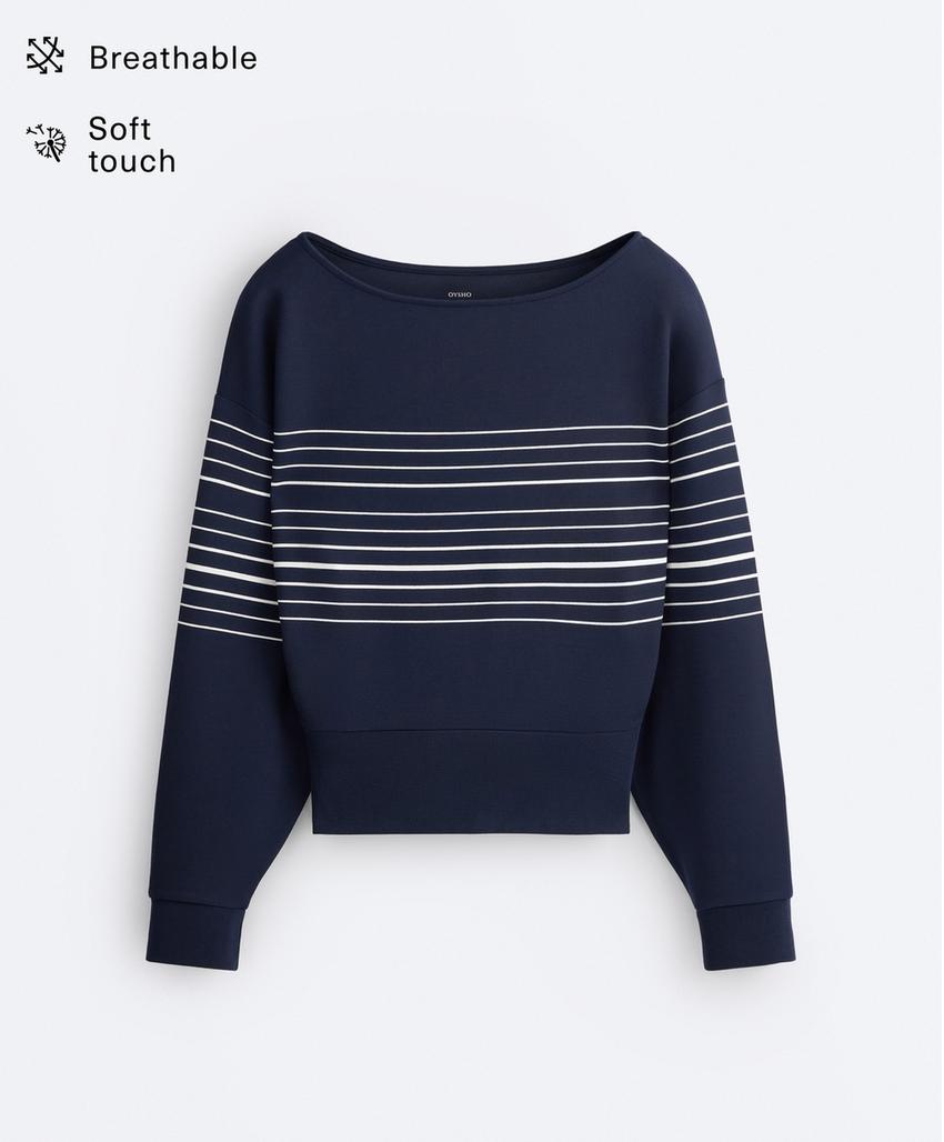 Полосатая толстовка-тельняшка из мягкого модала