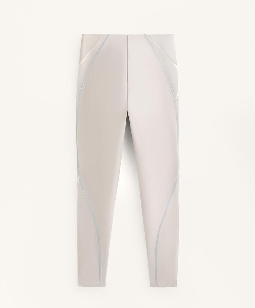 High-rise Compressive reflective core control ankle-length leggings