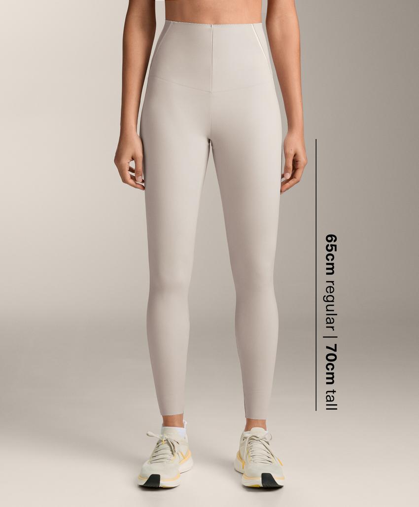 High-rise Compressive reflective core control ankle-length leggings