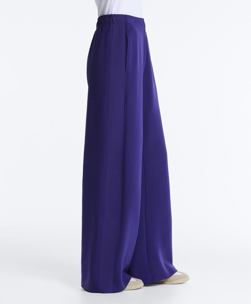 Прямые широкие брюки Rib из ворсового модала