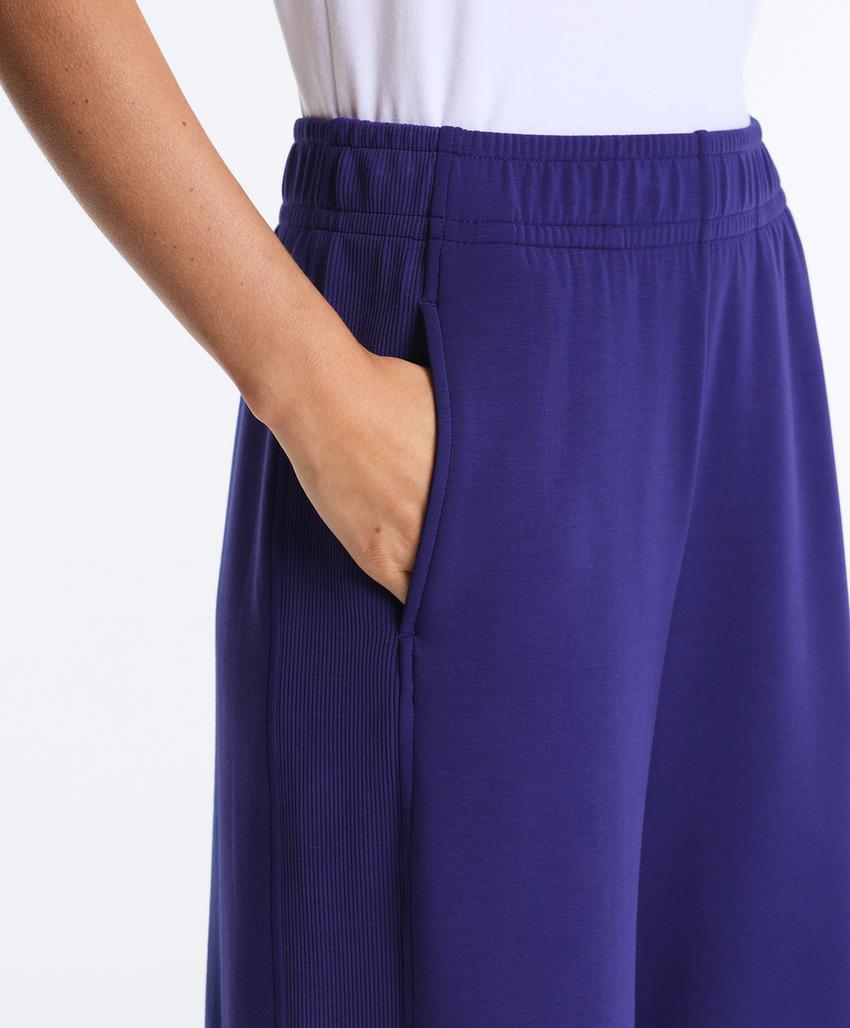 Прямые широкие брюки Rib из ворсового модала