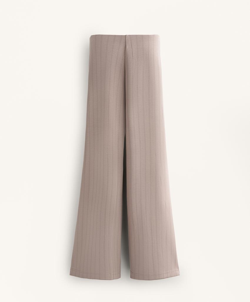 Широкие полосатые брюки из мягкой ткани с модалом