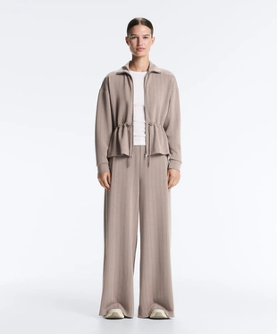 Широкие полосатые брюки из мягкой ткани с модалом- Заказать в России