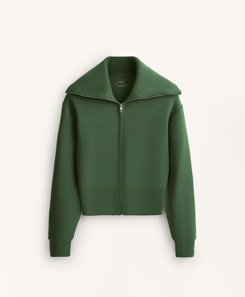 Куртка из смесового хлопка с высоким воротником