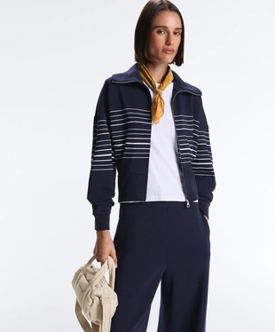 Куртка в морскую полоску из мягкого модала- Заказать в России