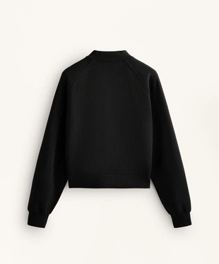 Куртка-бомбер в полоску из мягкой ткани с модалом- Заказать в России