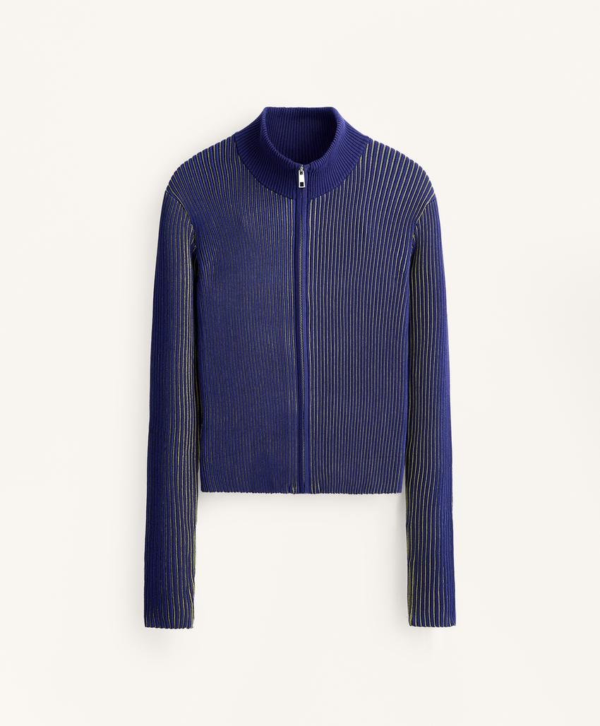 Приталенная куртка Rib из вязаного трикотажа