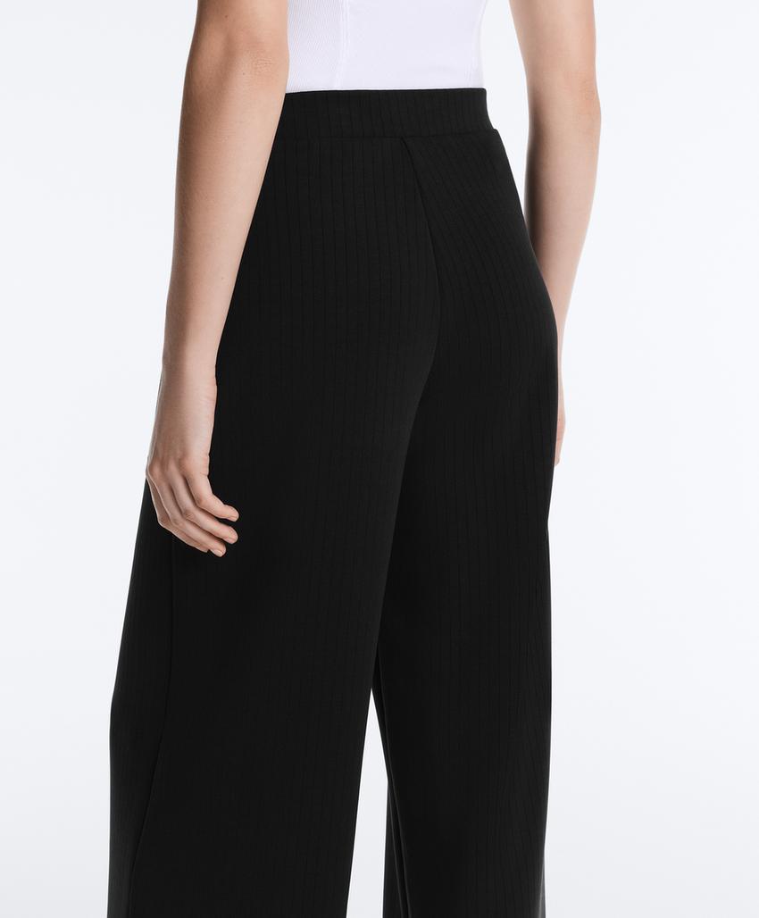 Прямые полосатые брюки из мягкого модала