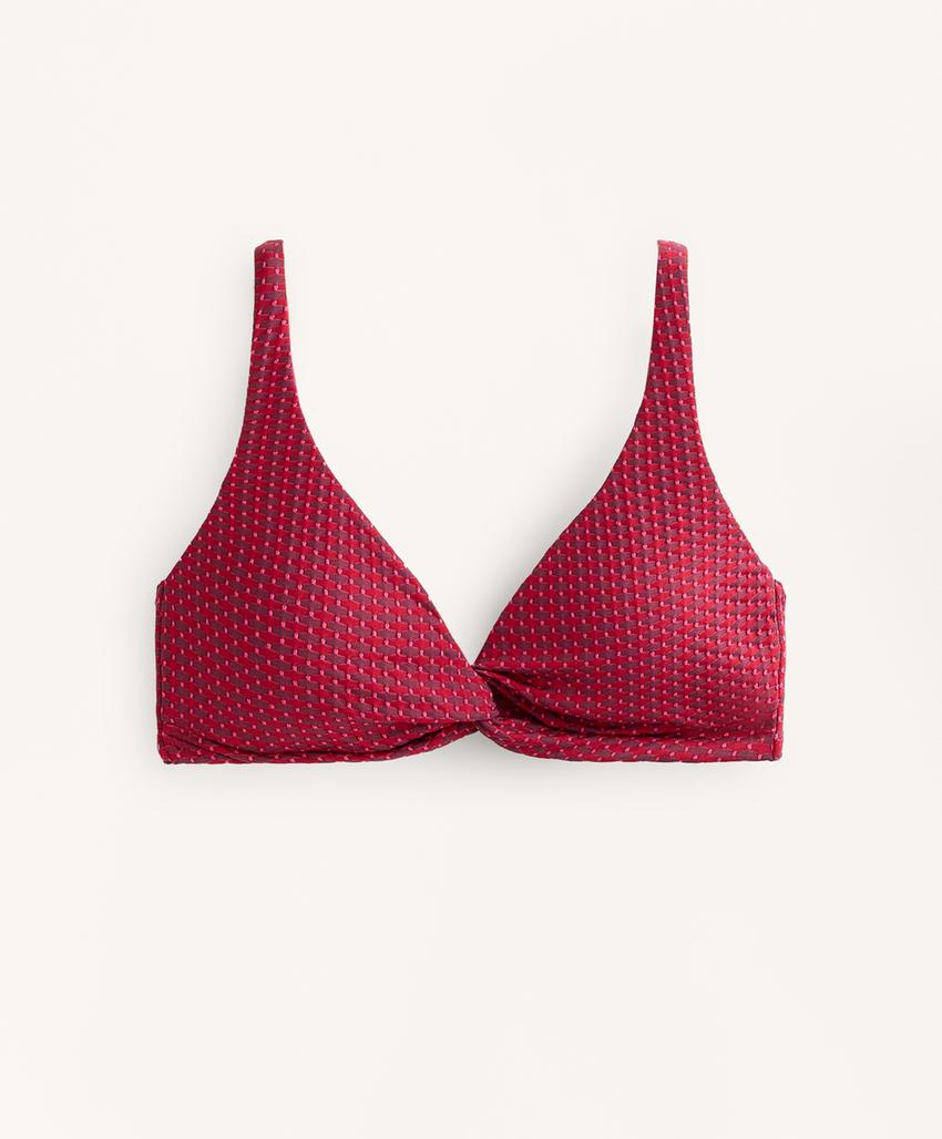 Топ бикини халтер из жаккарда с геометрическим узором