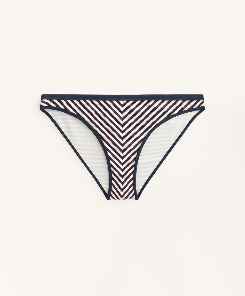 Классические плавки бикини в рельефную полоску с окантовкой