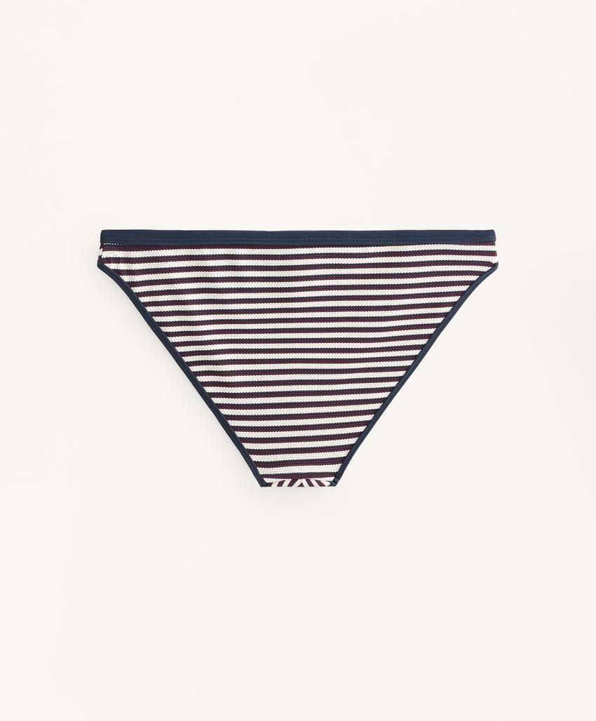 Классические плавки бикини в рельефную полоску с окантовкой