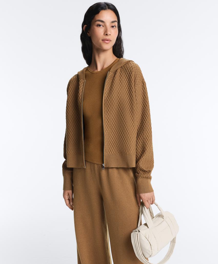 Футболка без рукавов из структурированного трикотажа