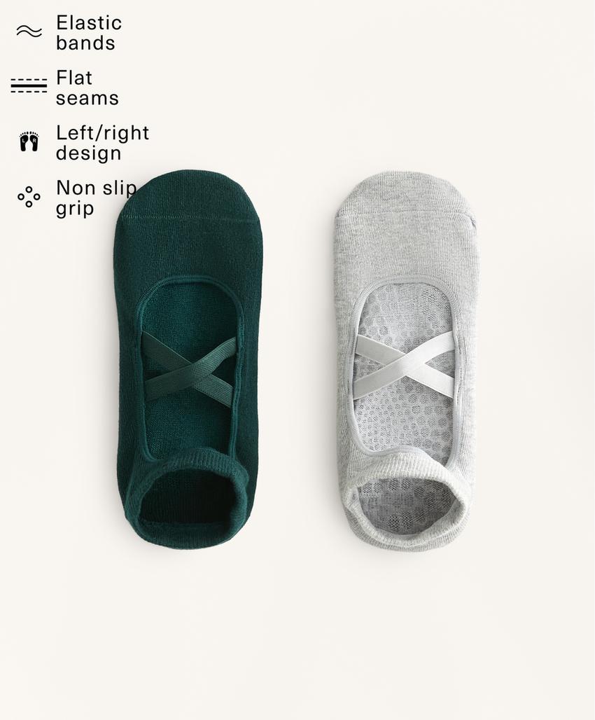 2 пары носков из смесового хлопка с резинками для йоги и пилатеса