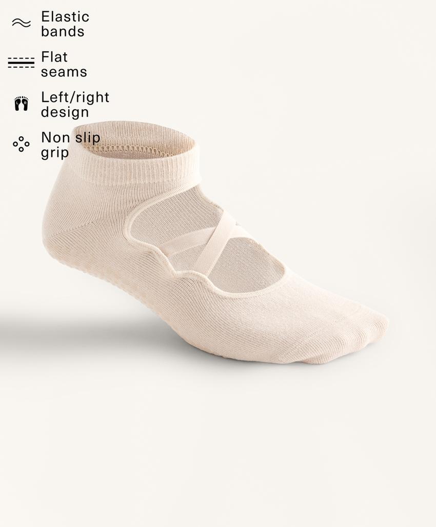 2 пары носков из смесового хлопка с лентами для йоги и пилатеса